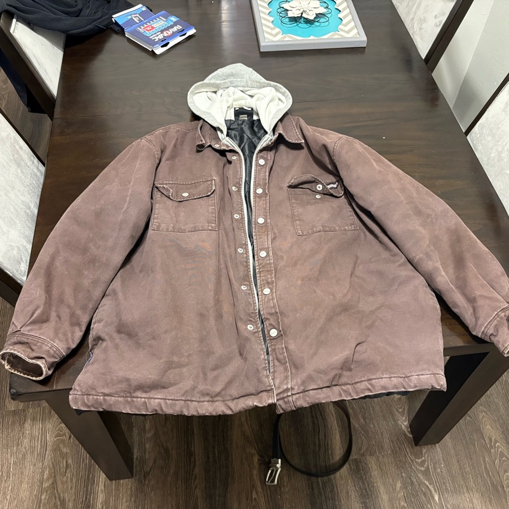 Dickies Brown Hooded Shirt Jacket